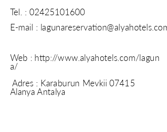 Laguna Beach Alya Resort & Spa iletiim bilgileri
